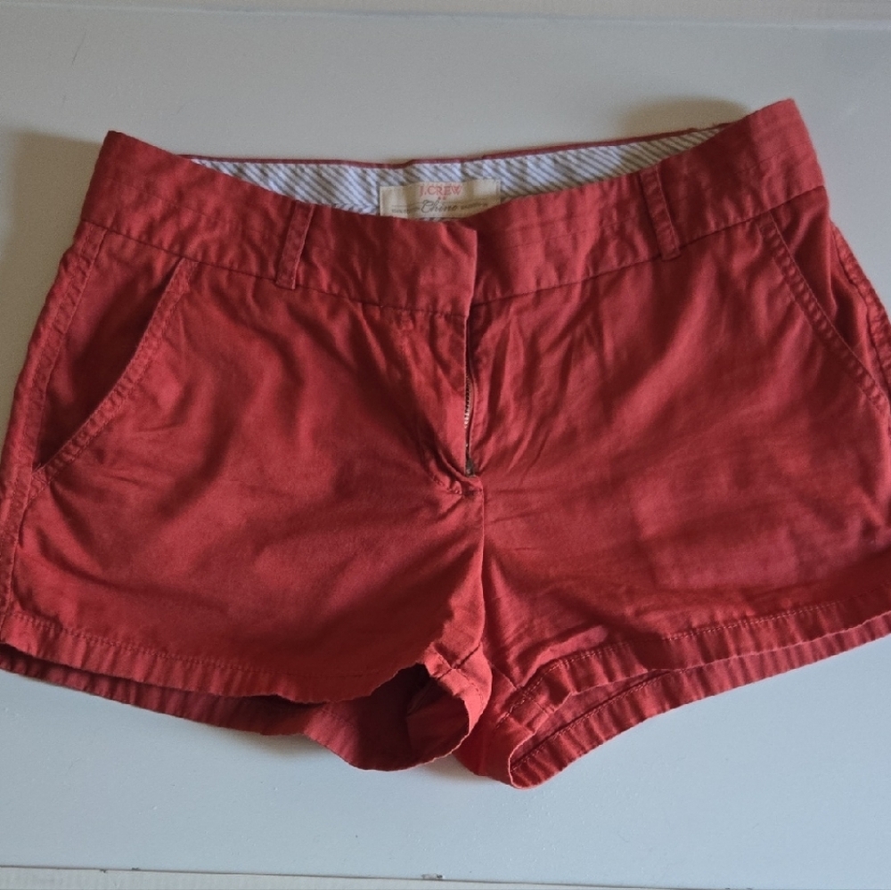 J. Crew Red Women's Shorts %100 Cotton Broken-in